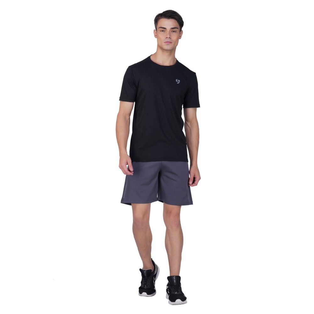 SG Men's Dark Grey Shorts, Fitness & Training, Jogging, Regular & Fashion Wear, S, Dark Grey