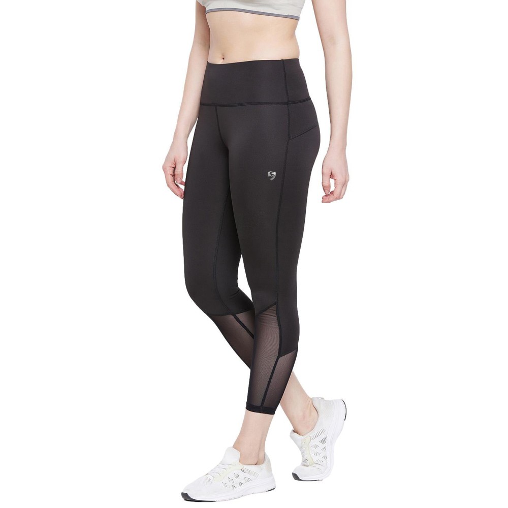 SG Women's Black Tights, Fitness & Training, Jogging, Regular & Fashion Wear, S, Black